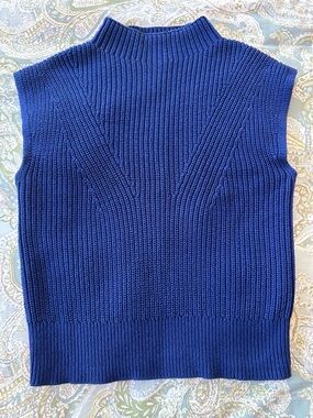 LOFT Ribbed Mock Neck Sweater - Royal Blue